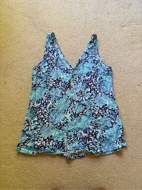Lilly Pulitzer Blue & Aqua Printed V-Neck Camisole